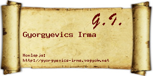 Gyorgyevics Irma névjegykártya